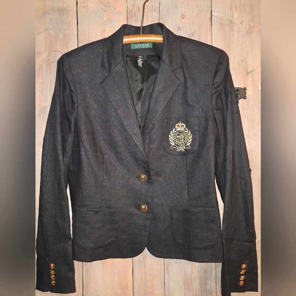 Ralph Lauren Black Blazer with Gold Buttons